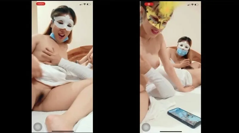 Hai em livestream địt tập thể